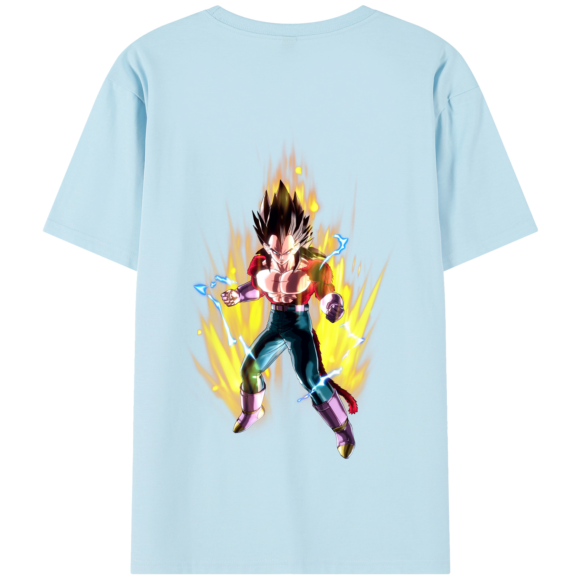 （画像用） ドラゴンボール ベジータ四世（Bejīta Yonsei）DRAGON BALL Vegeta IV 綿100％半袖Tシャツ（背面プリント）